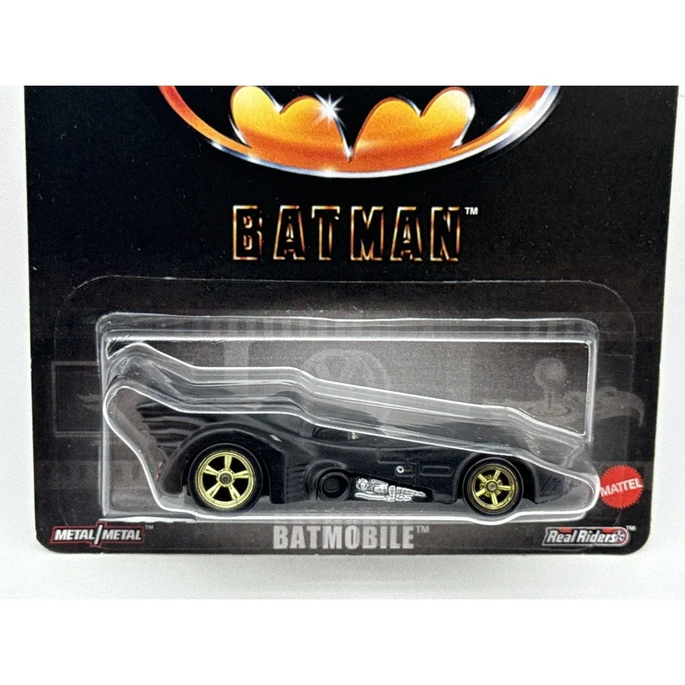 Hot Wheels Premium Batman Batmobile Die Cast Car Black Metal Real Riders Style